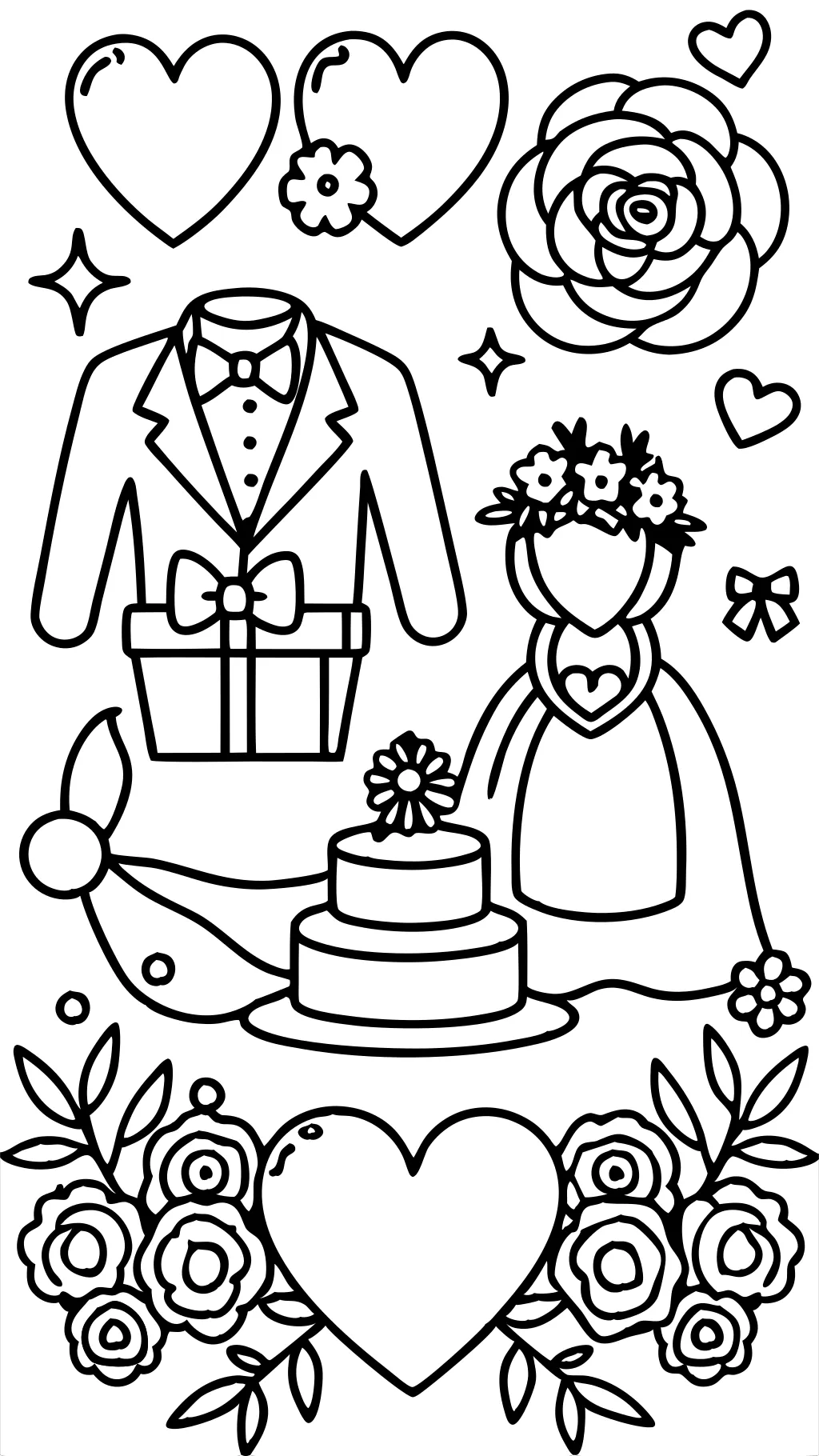 Páginas para colorear del matrimonio